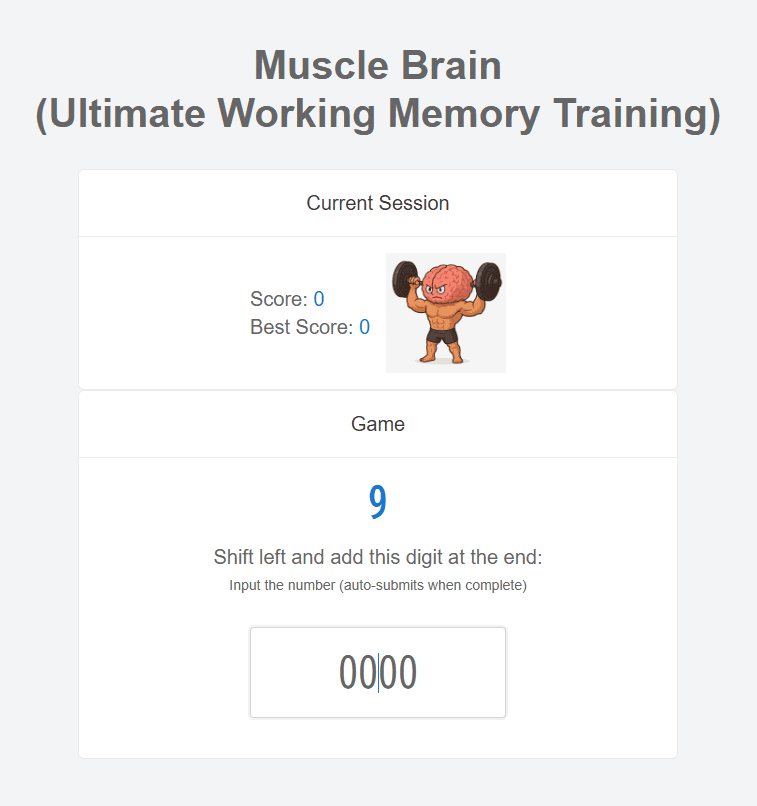 Muscle Brain App Screenshot